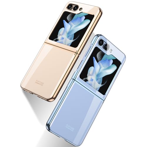 Image of BOUNCEBACK Slim Electroplated Transparent Case /Cover for Samsung Galaxy Z Flip5 / Case Cover for Z Flip 5 - (Clear Blue | Polycarbonate)