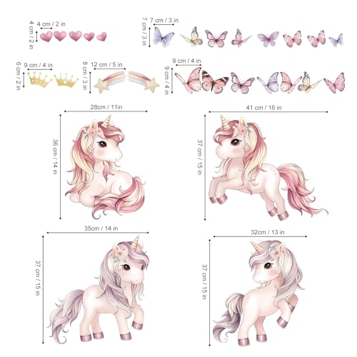 wondever Vinilos Decorativos Unicornio Mariposa Rosa miniatura 4