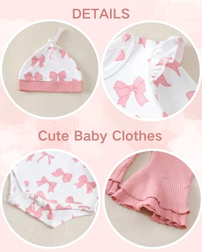 Renotemy Preemie Newborn Baby Girl Clothes Infant Romper Fall Winter Outfits Gifts for Girls Cute Bell Bottoms Pant Sets4