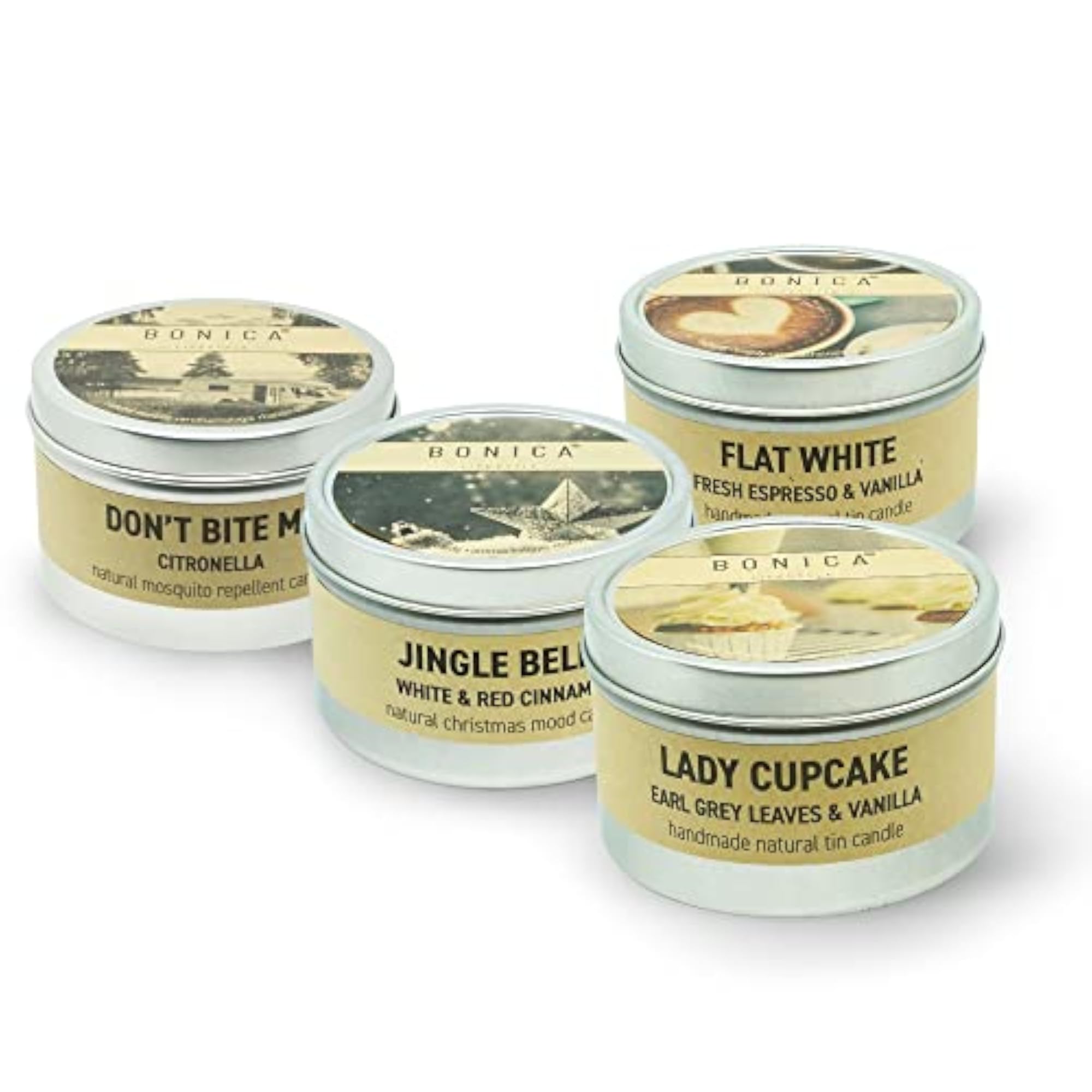 Flat White Scented Candle - Organic Tin Candle by Aromatherapists