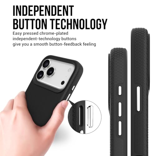 Image of NOXO Ultra-Hybrid Triangle Back Case Cover for iPhone 17 Pro Max, | Shockproof Design | Camera Protection | Soft TPU & Rugged PC | Bumper Case Cover for iPhone 17 Pro Max, (Coal Black)