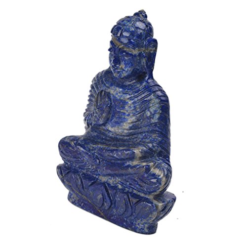 Estatua de Buda de lapislázuli talla artesanal 1400-1500 Ct miniatura 2