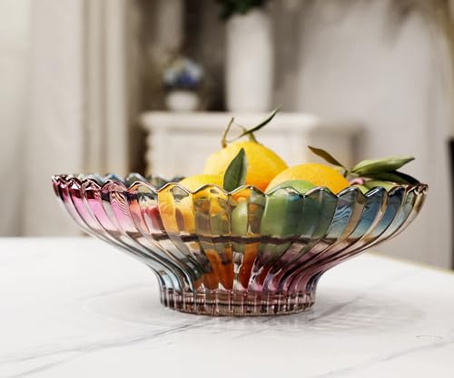 MAGCOLOR 12 inch Diameter Crystal Glass Colorful Fruit Bowl kitchen decor accessories by MAGCOLOR - Image 8