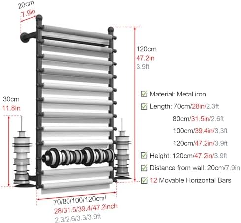 Store Display Rack Wall Mounted Storage Rack,Ribbon Scarf Storage Organizer Holder, Clothing Retail Stores Hanging Shelf,for Flower Shop, Wall Mounted Ribbons Rack Craft Room Gift Wrapping P image 3