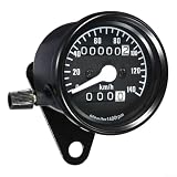 Compteur de vitesse en acier inoxydable pour moto avec affichage LED et double support d'odomètre pour Honda et moto et scooter (visage noir)