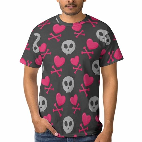 Tee shirt manches courtes noir avec motif crâne pour look rock urbain