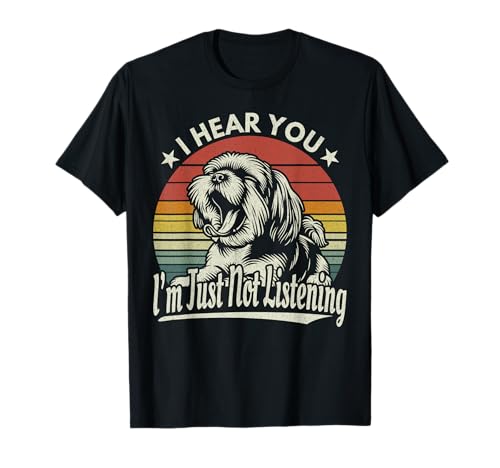 Yawn Shih Tzu, te escucho, Simplemente no Estoy Escuchando Sunset Retro Camiseta