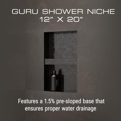 GURU USA W-S Shower Niche, Waterproof Membrane with Pre-Sloped Base, Waterproofing Panel System for Bathroom Walls, 12” x 20” - Image 3