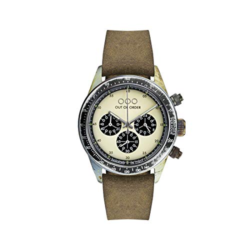 Montre homme chronographe vintage le cadeau idéal avec boîtier bronze vieilli et bracelet cuir