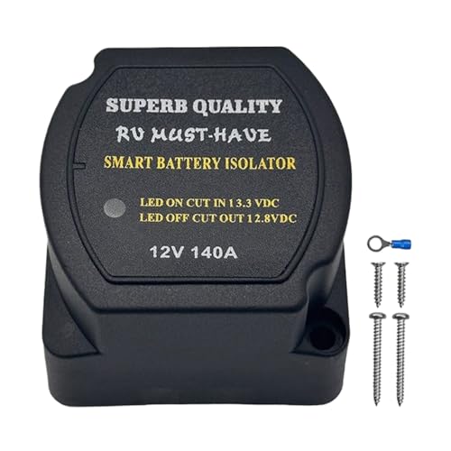 12V Smart Battery Isolator - 140A Voltage Sensitive Relay (VSR), Waterproof Auto/Manual Control | Preventer Stabilizer Safety Protection, Battery System for RV, Boat, Car, ATV,
