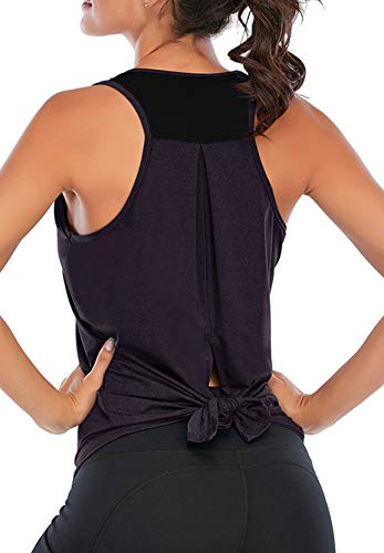 Womens Workout Tops Women Tank Tops Womens Tops Fashion Sport Tops Basic Yoga Tops Knot Active Casual Dark Purple