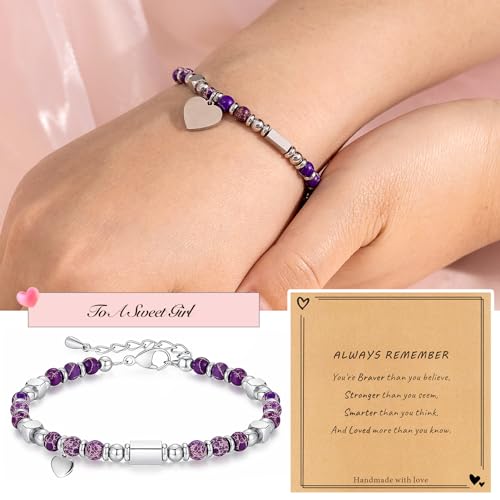 Image of 2026 Graduation Gifts for Girls, Her, Kids Natural Gemstone Bracelets for Girls Daughter Granddaughter Niece Sister Teenager Girl Birthday Gifts Idea