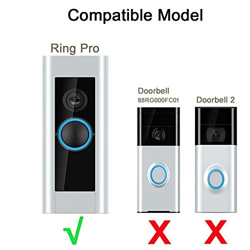 CAVN Angle Mount (30 to 55 Degree) Compatible with Ring Video Doorbell Pro, Angle Mount Replacement Adapter Adjustment Mounting Plate Bracket Wedge Corner Kit with Screwdriver and Screws (Black)