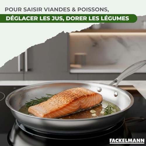 Poêle de cuisson inox Fackelmann anti-rayures durable garantie 5 ans tous feux induction - 5