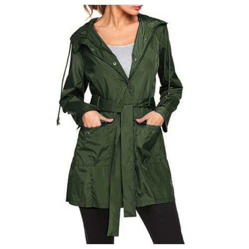 Cortavientos cinturón de mujer y gabardina larga para primavera otoño 1