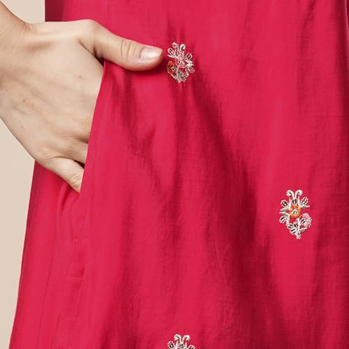 Image of Globus Women Kurta Set (GS567412 Red S)
