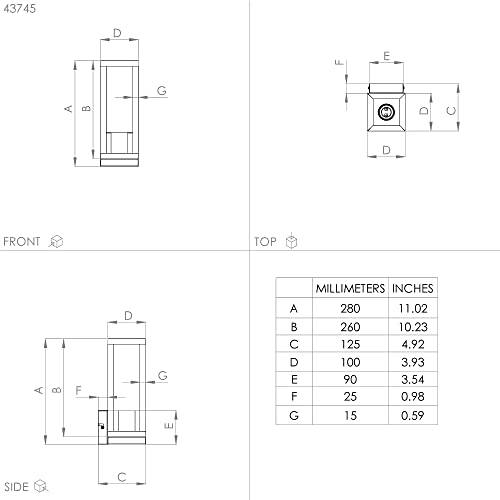 Eglo Wall Light Nafferton, Rectangular Indoor lamp, FSCM70HB - Image 4