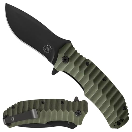 Off-Grid Knives - Rapid Fire Ranger, Camping & Hunting Knife, Cryo D2 Blade Steel with Olive Drab G10 Scales, Deep Clip, Left or Right Carry, Survival, Hiking, Fishing, Boating, Bushcraft