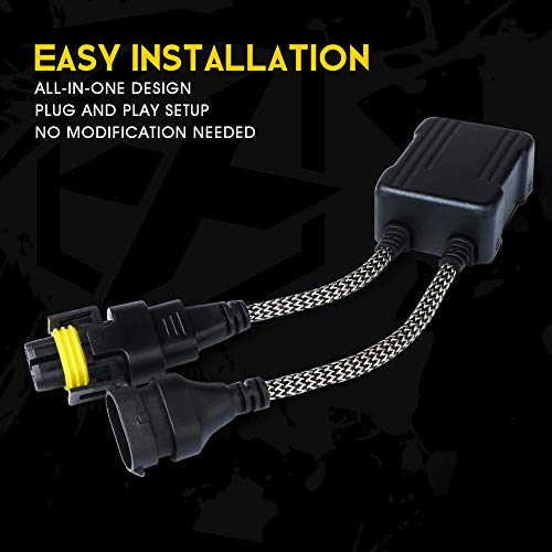 Xprite H8/H9/H11 LED Headlight Canbus Decoder Anti Flicker Harness Error Free Resistor Decoder for LED Headlight Bulbs, Pack of 2 by Xprite - Image 6