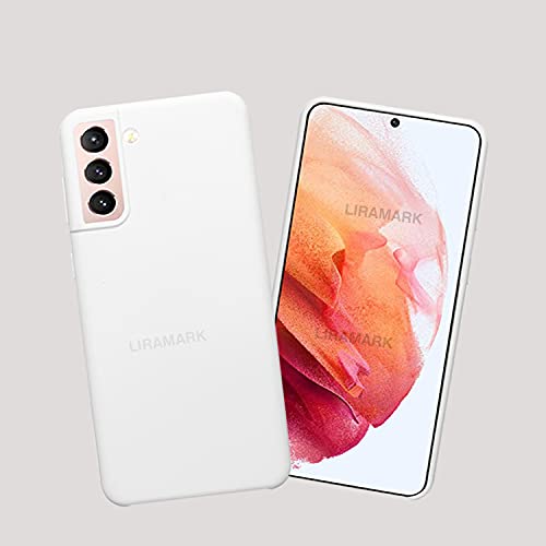 Image of LIRAMARK Liquid Silicone Soft Back Cover Case for Samsung Galaxy S21 (White)
