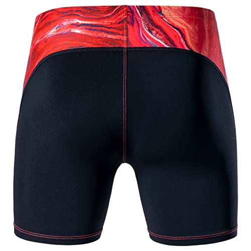 MY KILOMETRE Badehose Herren Kurz Jammer - Schnelltrocknende UV-Schutz Schwimmhose mit Tunnelzug für Training Wettkampf