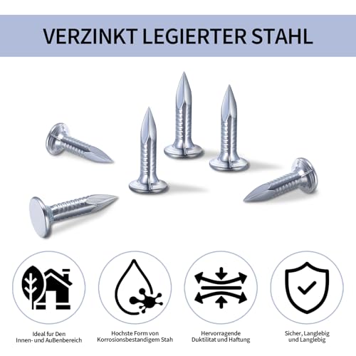 Miniatura 4 de 100 Piezas Clavos De Fieltro Para Tejado, Clavos Para Fieltro Para Tejados, 20mm Galvanizados Clavos Para Tejados Con Cabeza Extra Grande Para Cobertizos De Madera Muebles