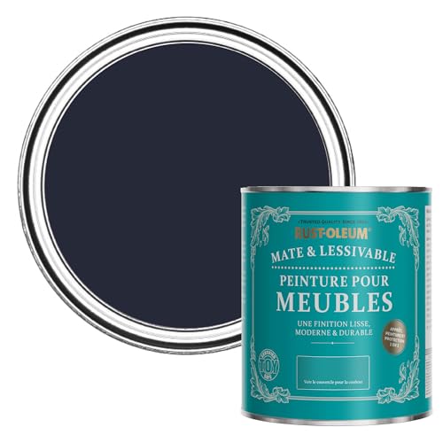 Rust-Oleum Peinture Bleu Marine Mate & Lessivable pour Meubles, Finition Mate - Odyssée 750ml