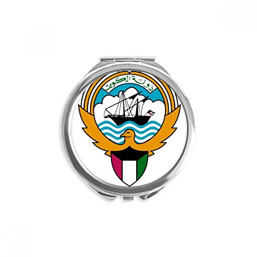 Miroir de poche koweït rond 2,6" emblème national africain multicolore pour retouches