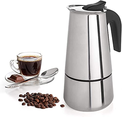 DASNDAS Coffee Maker Stovetop Espresso Coffee Maker, Moka Coffee Pot with Coffee Percolator Design, Stainless Steel stovetop espresso maker, Italian Coffee Maker (12 Cup)