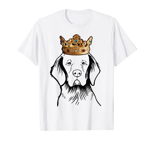 Clumber Spaniel Dog Wearing Crown T-Shirt, Black