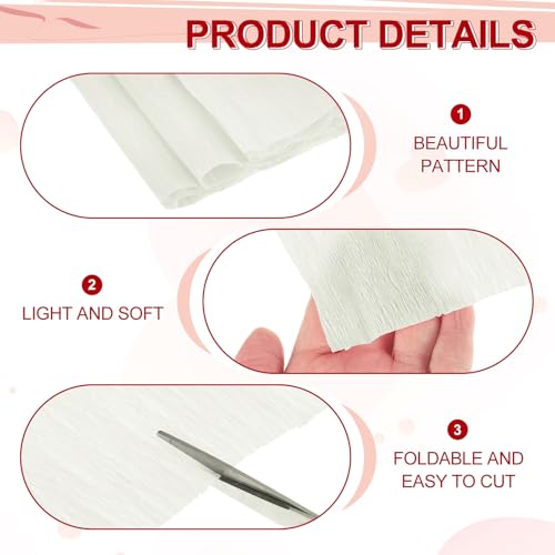 Image of MECCANIXITY Crepe Paper Roll 8.2ft Long 4 Inch Wide for Wedding Ceremony Various Large Festivals Decoration, Beige