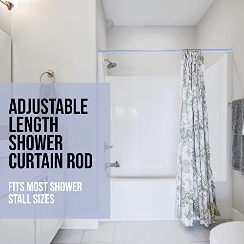 Image of Story@Home Curtain Rod 104-170 CM | Adjustable Rod Without Drilling | Extendable Shower Curtain Tension Rod | Rustproof Metal Curtain Rod Pipe | Stable Spring Installation | Light Purple