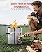 VEVOR Camping Rocket Stove, Wood Burning Portable Rocket Stove with Carrying Bag for Backpacking, Stainless Steel, Single Door, Burn Wood, Twigs or Sticks for Outdoor Cooking, Backyard, Camp Cooking