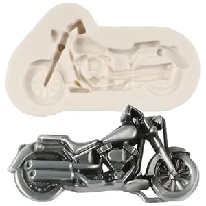 QDMOLDS Motorcycle Fondant Molds Motorcycle Chocolate Silicone Mold For Cake Decoration Cupcake Topper Chocolate Candy Polymer Clay Gum Paste
