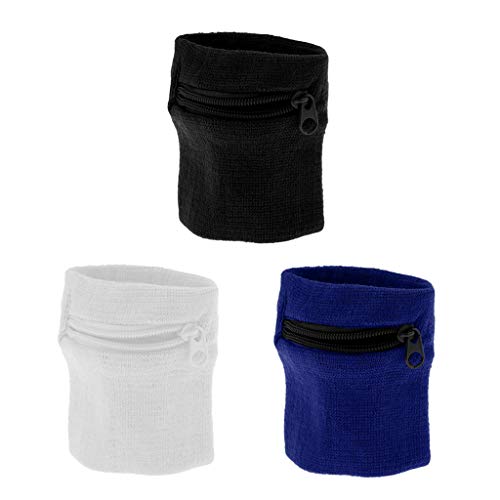 #N/A 3x Mulheres Homens Elástico Badminton Pulseira Braçadeira De Bolso Para Ciclismo Fitness Yoga