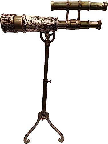Nautical Designer Maritime Handmade Full Brass Telescope Home Decor Antique Styles Tripod Table Solid Stand