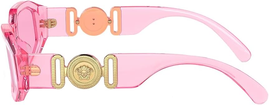 Versace Kids VK 4429U 5370/5 Transparent Pink Plastic Irregular Sunglasses Pink Lens - Image 3