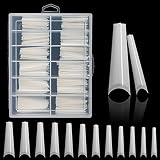 Ranrose 120PCS Nature Extra Long Coffin C Curve Nail Tips XXL Coffin Long Half Cover False Nails 12