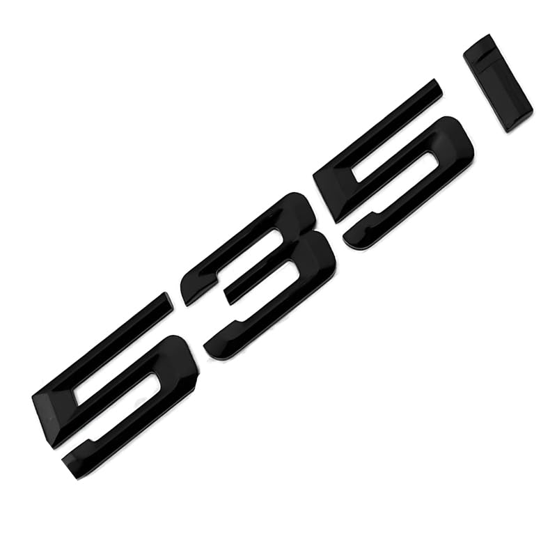 Image of 535i Emblem Decal Car Numbers Letters Decal Plating Badge 3D Metal Style Fit for 535i Accessories Black