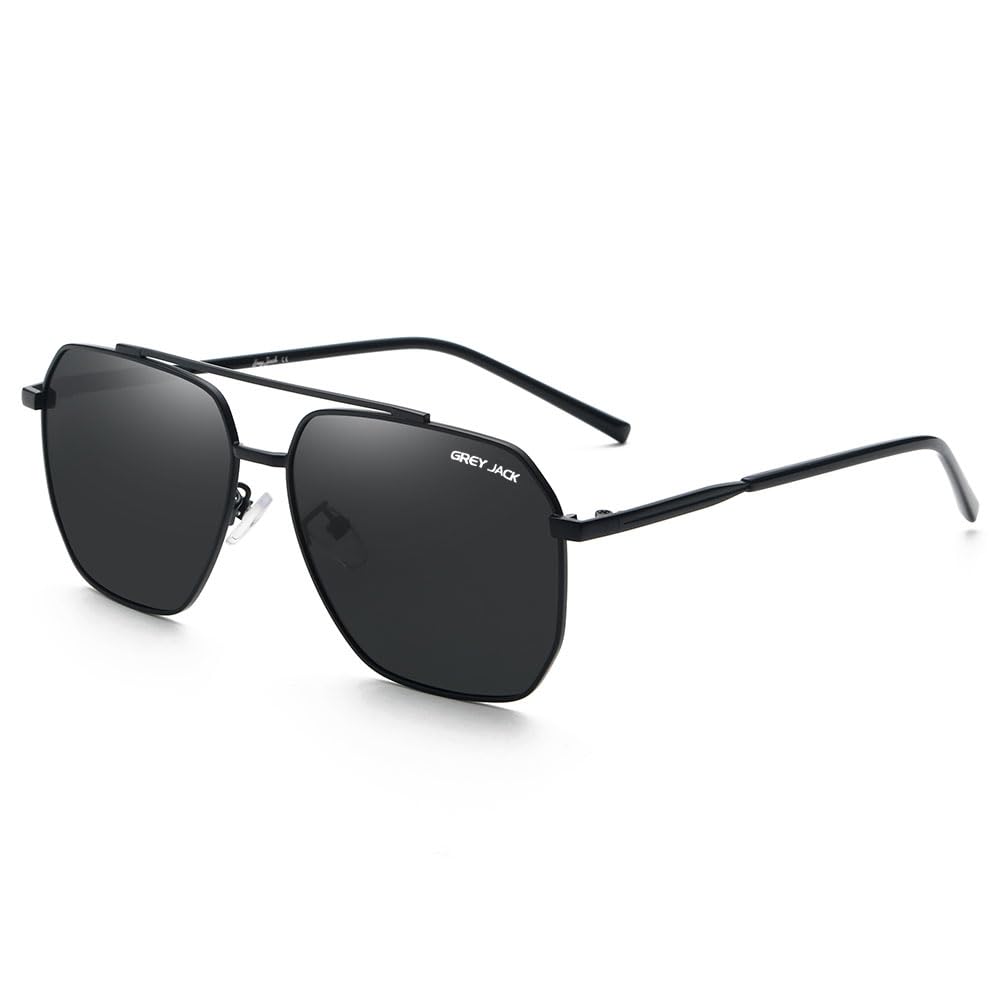 grey jack Square Polarized Sunglasses for Men and Women Metal Frame Shades 1811-picture-22