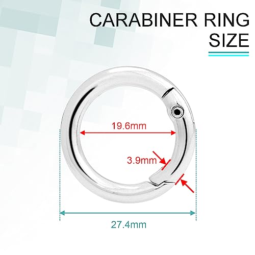 Image of CooBigo 3 /4 Inch Trigger Spring O Rings, Metal Round Carabiner Clip Snap Hook, Keyring Buckles for Replacement Purse Strap, Paracord Lanyard , Keychain Rings Hardware DIY Crafts Making 10pcs Sliver