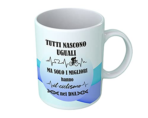 Overthetee Tazza CiclistaTutti nascono Uguali Solo i migliori hanno il Ciclismo nel DNA Hobby Collega Amico Regalo Simpatico