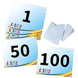 UISKOOPW Race Bibs Running Numbers Bibs with Race Bib Tape Instead Pins Track Bib Numbers for Tryouts racing bibs Audition Numbers for Marathon Runners Events Sports Games (Blue[6