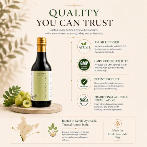 Image of DHATRYARISHTAM 500 ml | Traditional Amla Based Ayurvedic Arishtam | Rich in Natural Vitamin C | Daily Wellness Support | Herbal Wellness Formula (Pack of 2)