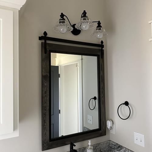 Image of XIEDUN Farmhouse Vanity Lights for Bathroom Light Fixtures Black Vanity Lights 3 Light Bathroom Light Fixtures