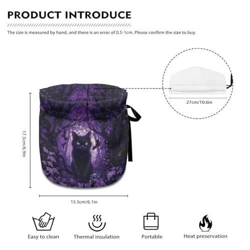 Image of Halloween Tea Cozy Cover Insulated Dust Cover for Teapot Black Cat Tea Pot Covers for Keeping Warm Kettle Protector Washable Portable Kitchen Decoration