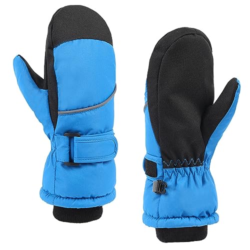 Azarxis Guanti da Neve per Bambino 3-12 Anni Guanti da Sci per Bambina Guanti Invernali Bambini Guanti Termici Bimbo Bimba (B - Cielo, 3-5 anni)
