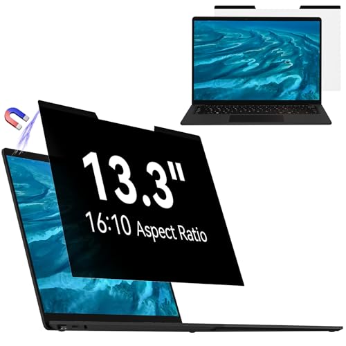 Image of Mamol Magnetic Laptop Privacy Screen 13.3 & 13.4 inch ,16:10 Aspect Removable Anti Glare Protector Blue Light Privacy Screen Filter,Filter Shield Compatible with