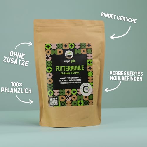 keep it grün Futterkohle für Hunde (500g) - ohne Zusätze