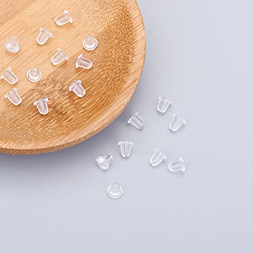 Miniatura 6 de 100 Piezas Cierres De Plástico Para Pendientes De Goma,Seguridad Broche De Pendiente Goma De Topes De Espalda De Seguridad Goma Blanda Para Bisutería, Accesorios